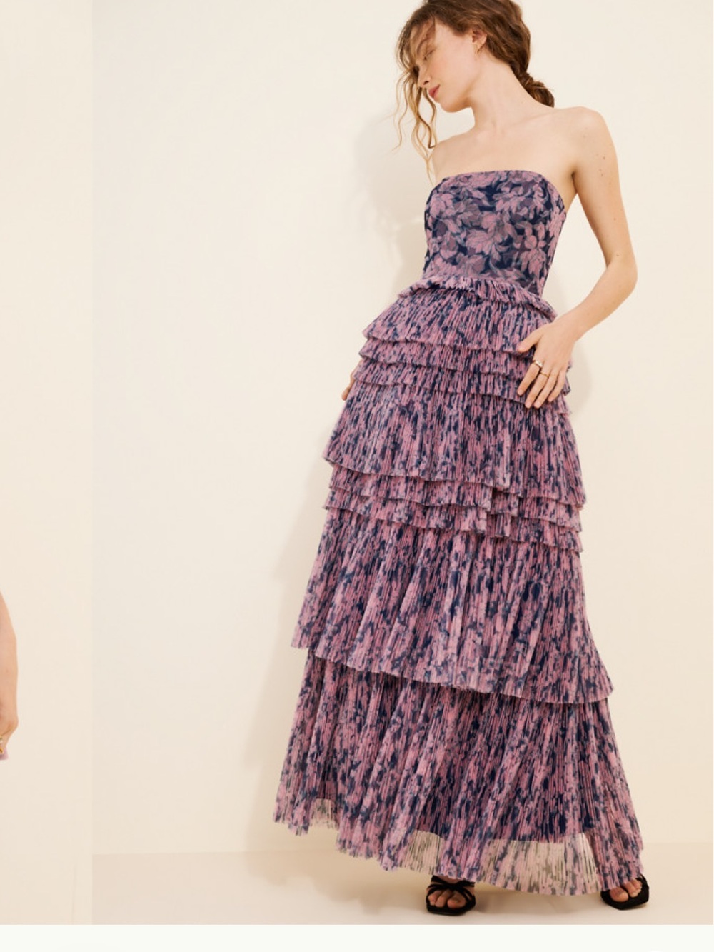Hutch Strapless Floral Tiered Maxi Dress